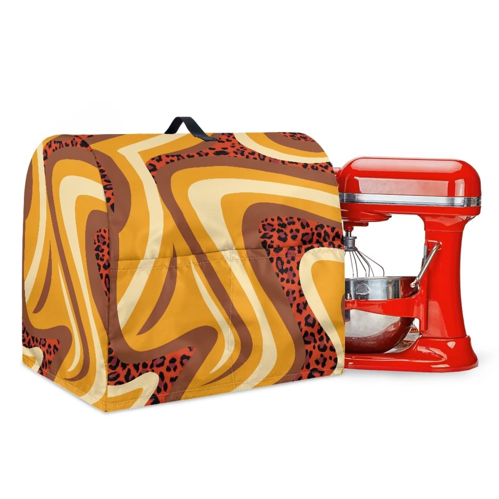 Pxjivorg Dust Cover for 4.5 qt and 5 qt Stand Mixer Protective Stand Mixer Cover with Top Handle and Pockets for Extra Accessories Size S