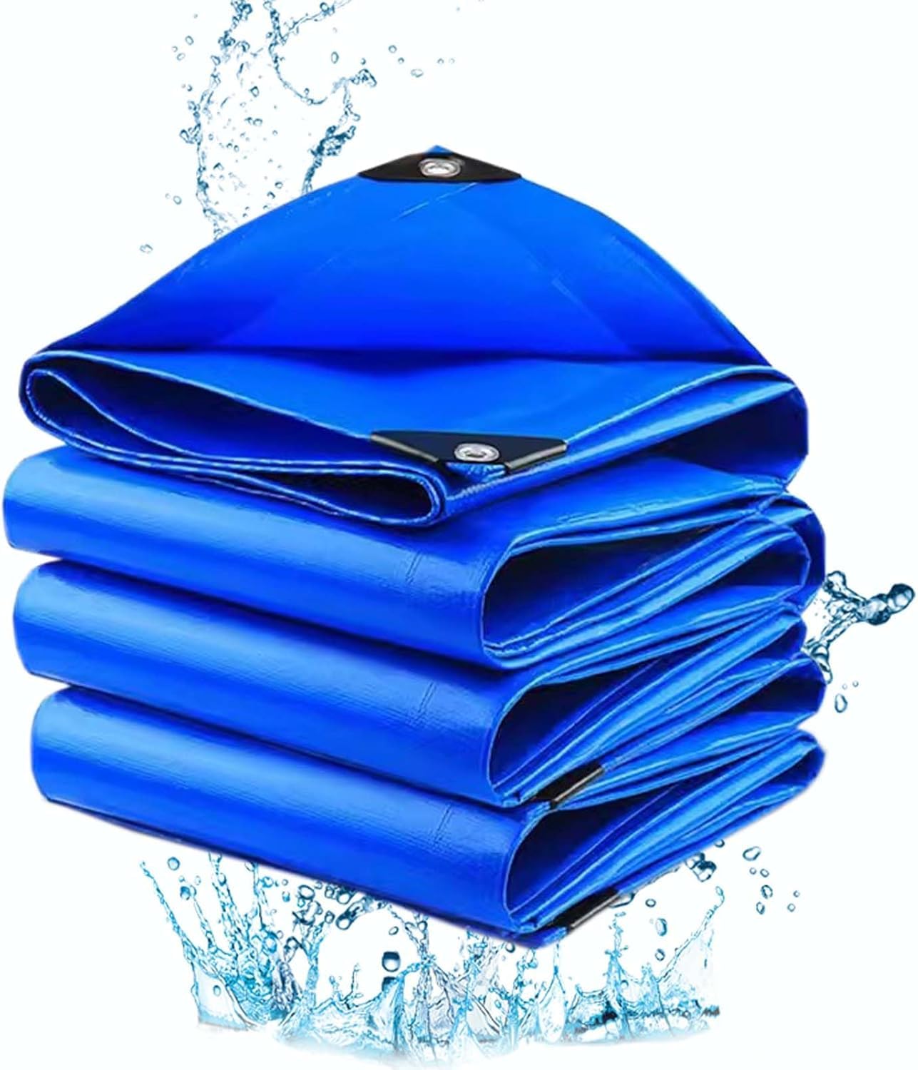 GLDYTVF Heavy Duty Waterproof Poly Tarp Cover, 12 Mil Thick with Grommets, UV Resistant Weatherproof Tarpaulin for Outdoor Use