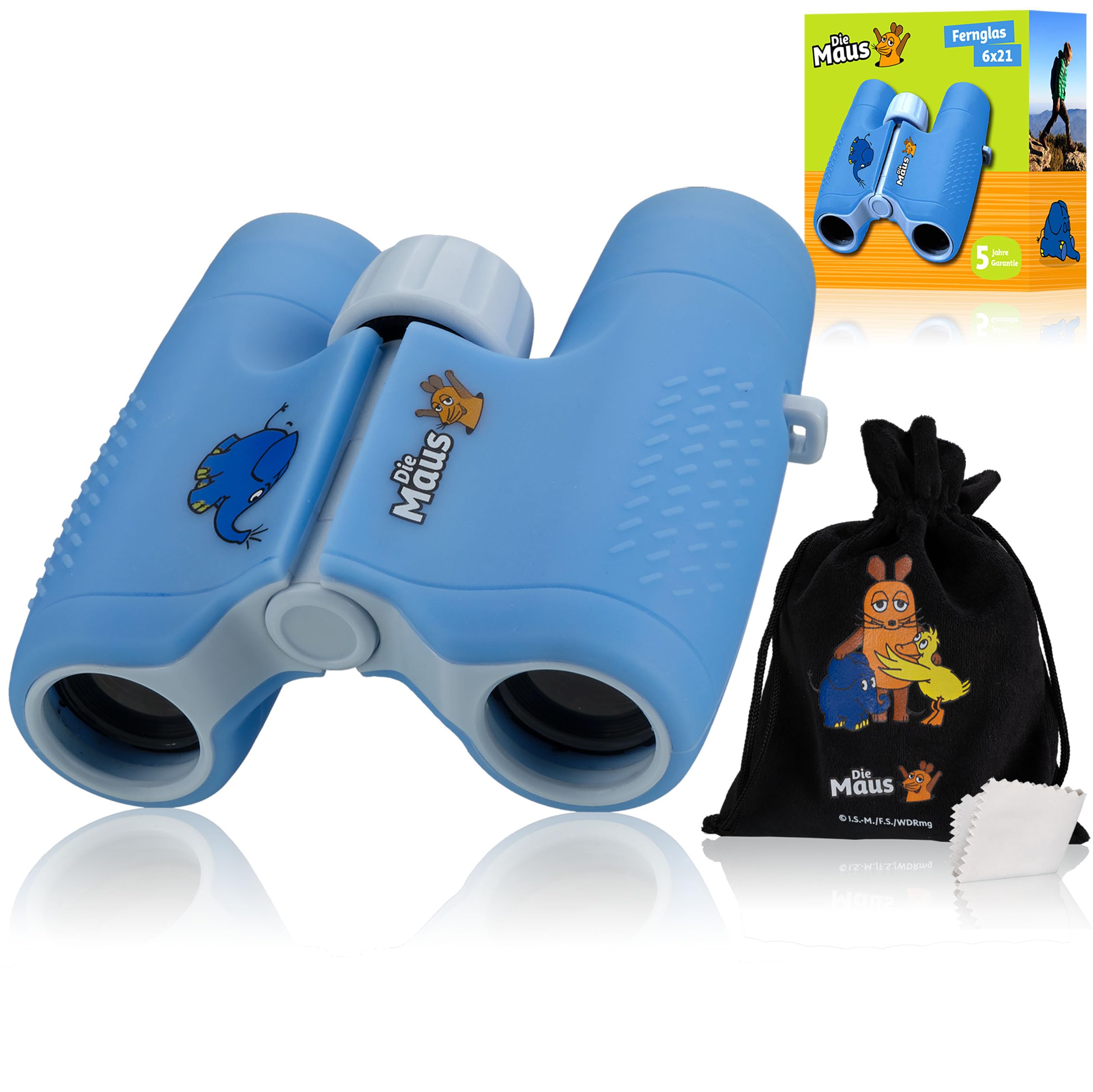 DieMaus Binoculares 6x21 para niños con Bolsa - Binoculares duraderos y Ligeros para jóvenes exploradores