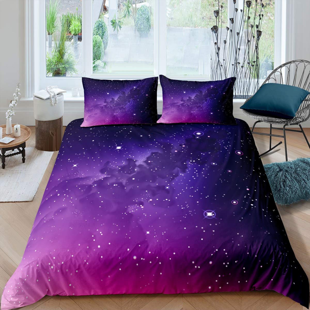 Housse de couette galaxie pour une chambre d'enfant cosmique et magique