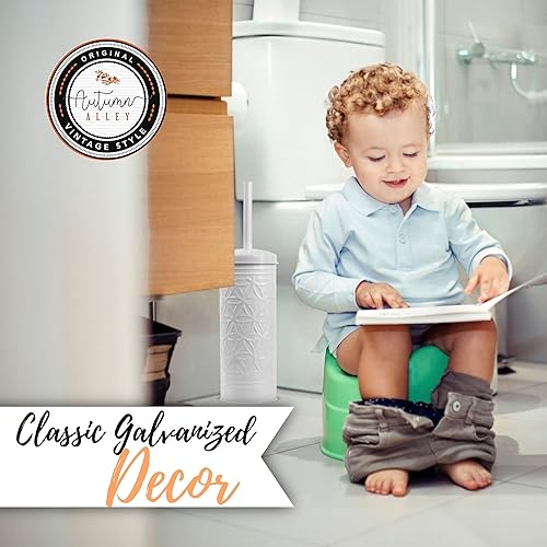 Miniatura 9 de Autumn Alley Escobilla de inodoro blanca y soporte accesorios de baño, escobilla de baño para decoración moderna de baño, cepillo de inodoro de pie