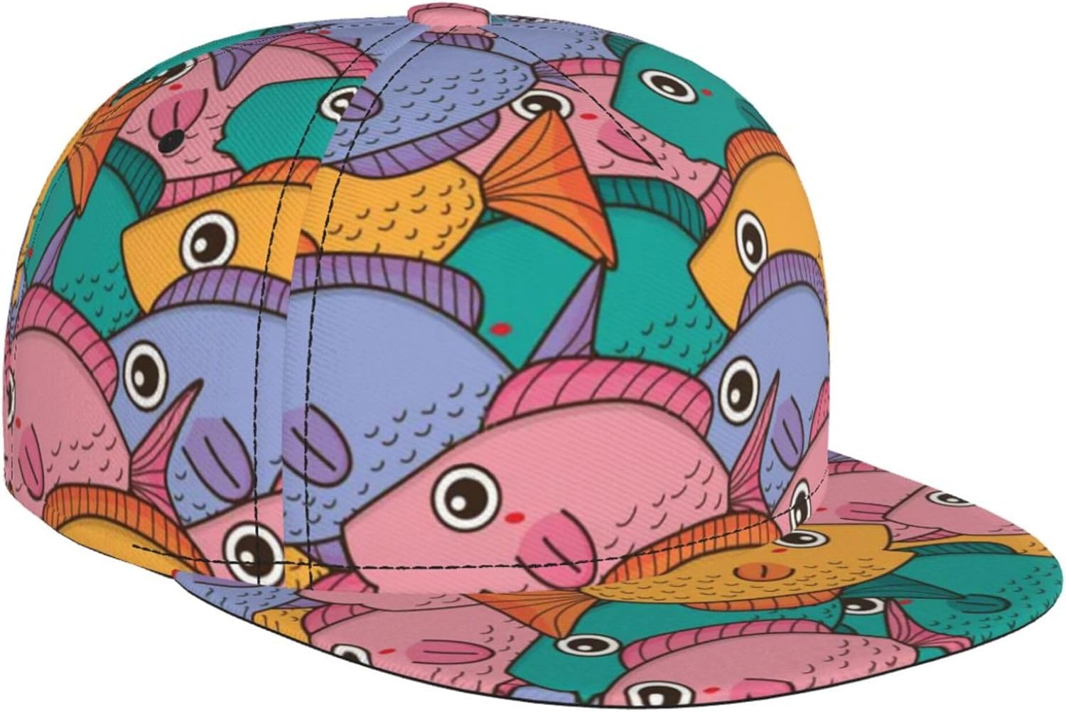 Snapback Hats for Men Women Fashion Japanese Koi Fish Baseball Cap Trucker Hat for Cycling Sports Running Golf Flat Brim Hats