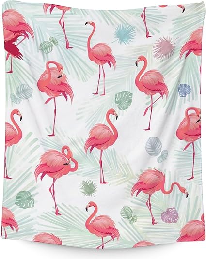 Flamingo Blanket Gifts - 50x60 Inches Cute Throw for Women & Girls - Pink Soft Fuzzy Blankets for Bed, Couch & Living Room