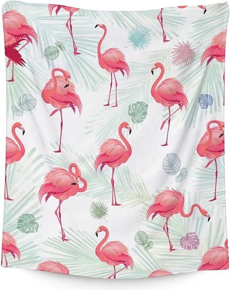 Flamingo Blanket Gifts - 50x60 Inches Cute Throw for Women & Girls - Pink Soft Fuzzy Blankets for Bed, Couch & Living Room