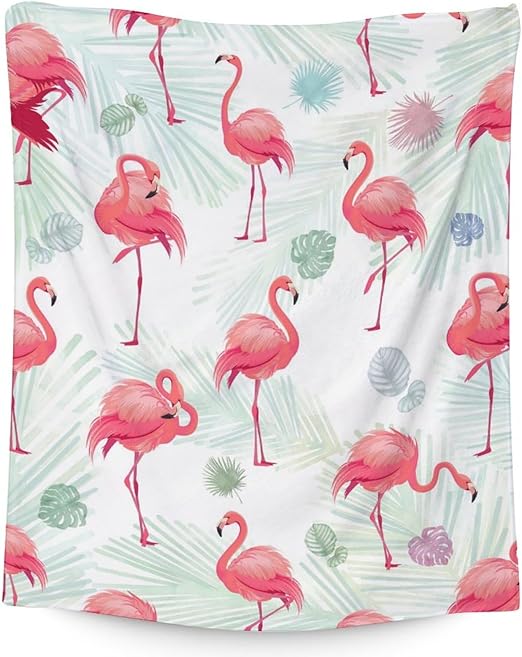 Flamingo Blanket Gifts - 50x60 Inches Cute Throw for Women & Girls - Pink Soft Fuzzy Blankets for Bed, Couch & Living Room