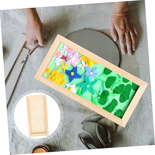 Miniatura 3 de Marcos de pintura de arcilla, 3 piezas, marcos de obras de arte para niños y niñas, marcos de arte de madera para fotos de bricolaje para niños y