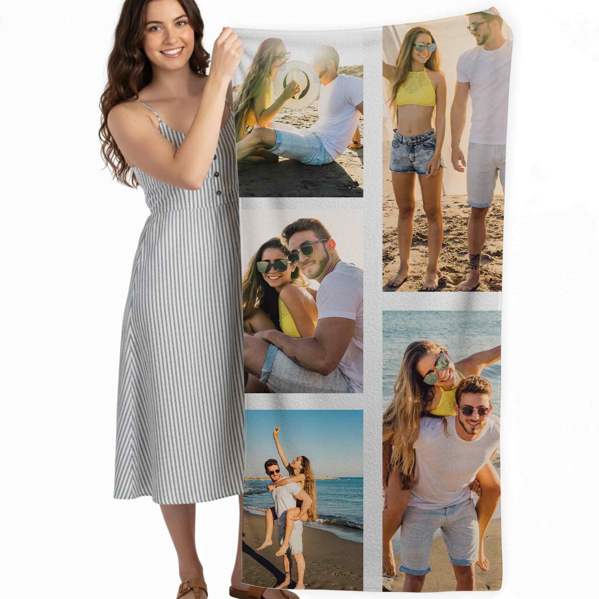 Print Maniacs Personalised Image Towel Custom Photo Beach Towel Microfibre Quick Dry Lightweight Travel Towel Sand Free Holiday Pool Gym Spa