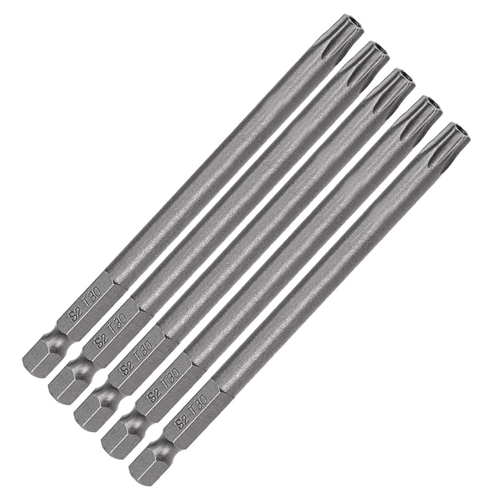 MACHSWON 5 Pcs T30 Magnetic Torx Screwdriver Bits, 1/4 Inch Hex Shank 3.94-inch Length S2 Security Tamper Proof Screw Driver Kit Tools โ image 1