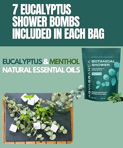 Miniatura 3 de Vaporizadores de ducha de eucalipto para aromaterapia, 7 bombas de ducha fabricadas en Estados Unidos, aromaterapia, vaporizador de ducha de mentol,