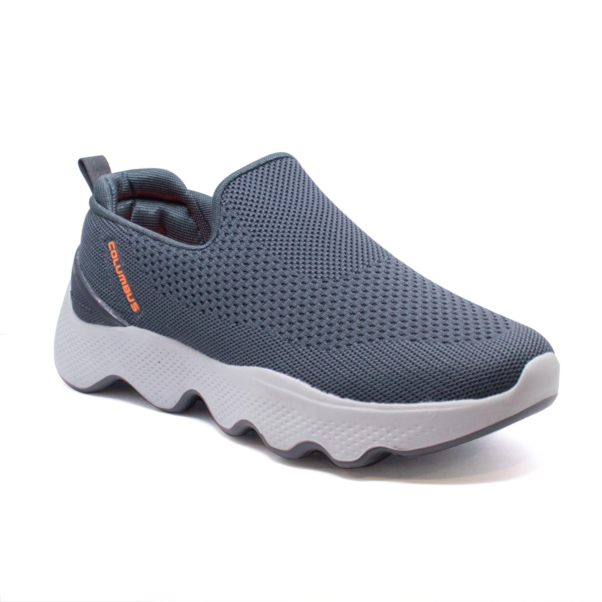 Columbus MASSAGER-01 Sports Running Shoes| Mens Shoes | Lightweight Shoes | Gym Shoes for Men | Comfortable Shoes for Men| Stylish Slip On Closure | Trendy Sports Shoes Dark Grey Orange (B0DHGF2XN5) Amazon Price History, Amazon Price Tracker
