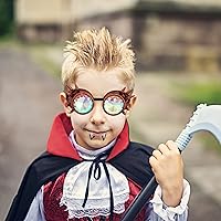 Vista 35 de Gafas de caleidoscopio retro con pinchos, gafas de cristal arcoíris steampunk estilo soldadura, gafas de cosplay punk