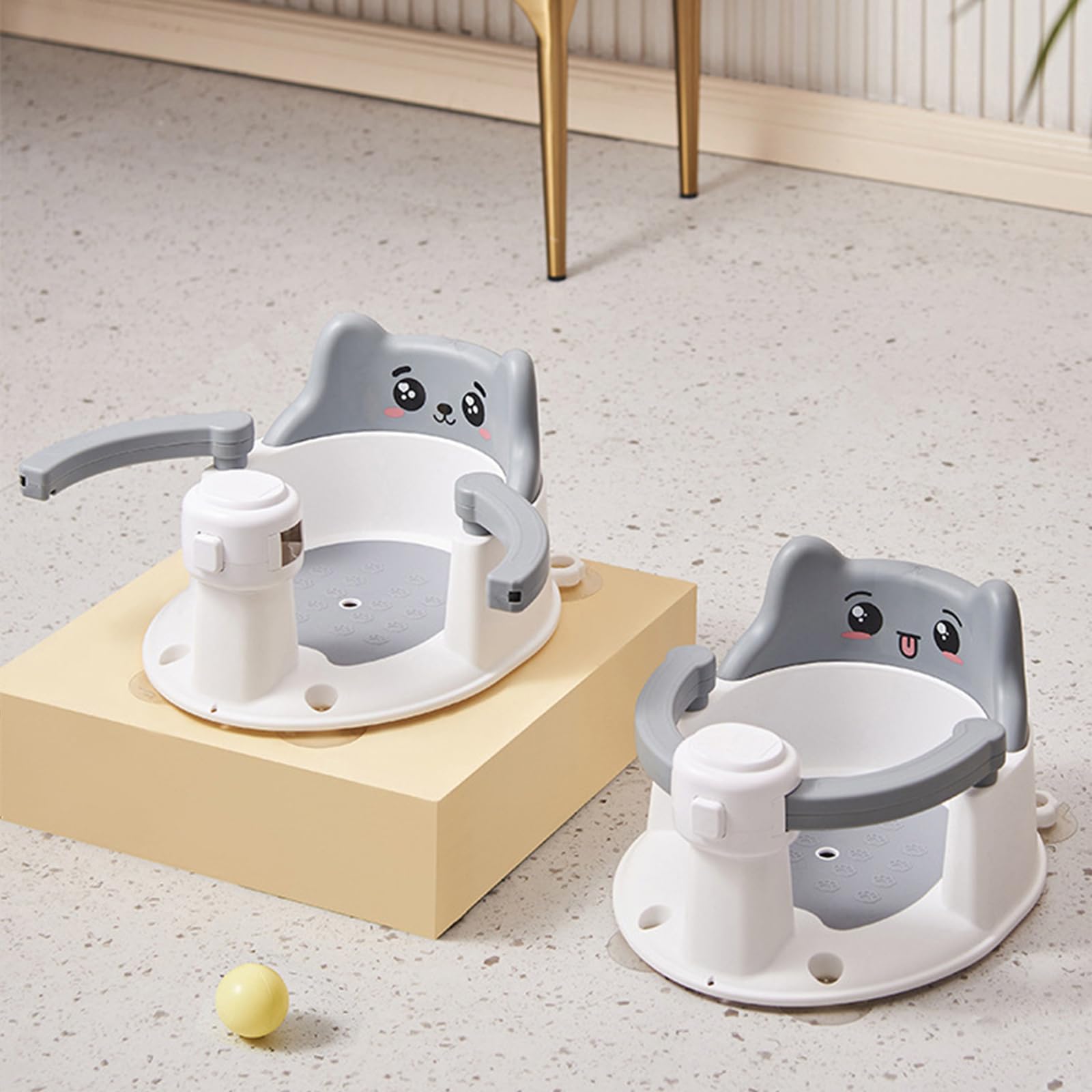 Asiento de baño para bebé con ventosas inferiores, asiento de bañera que proporciona respaldo para bebés de 6 a 15 meses