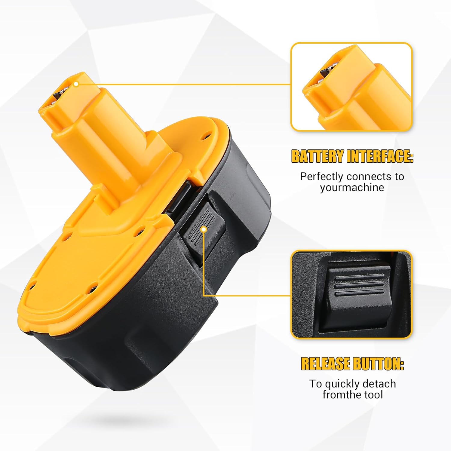 DC9096 6.0Ah Lithium-Ion Replacement for Dewalt 18V Battery DC9098 DC9099 DW9095 DW9096 DW9098, Compatible with Dewalt 18V Cordless Power Tools Driils Drivers Wrench and More, 1Pack