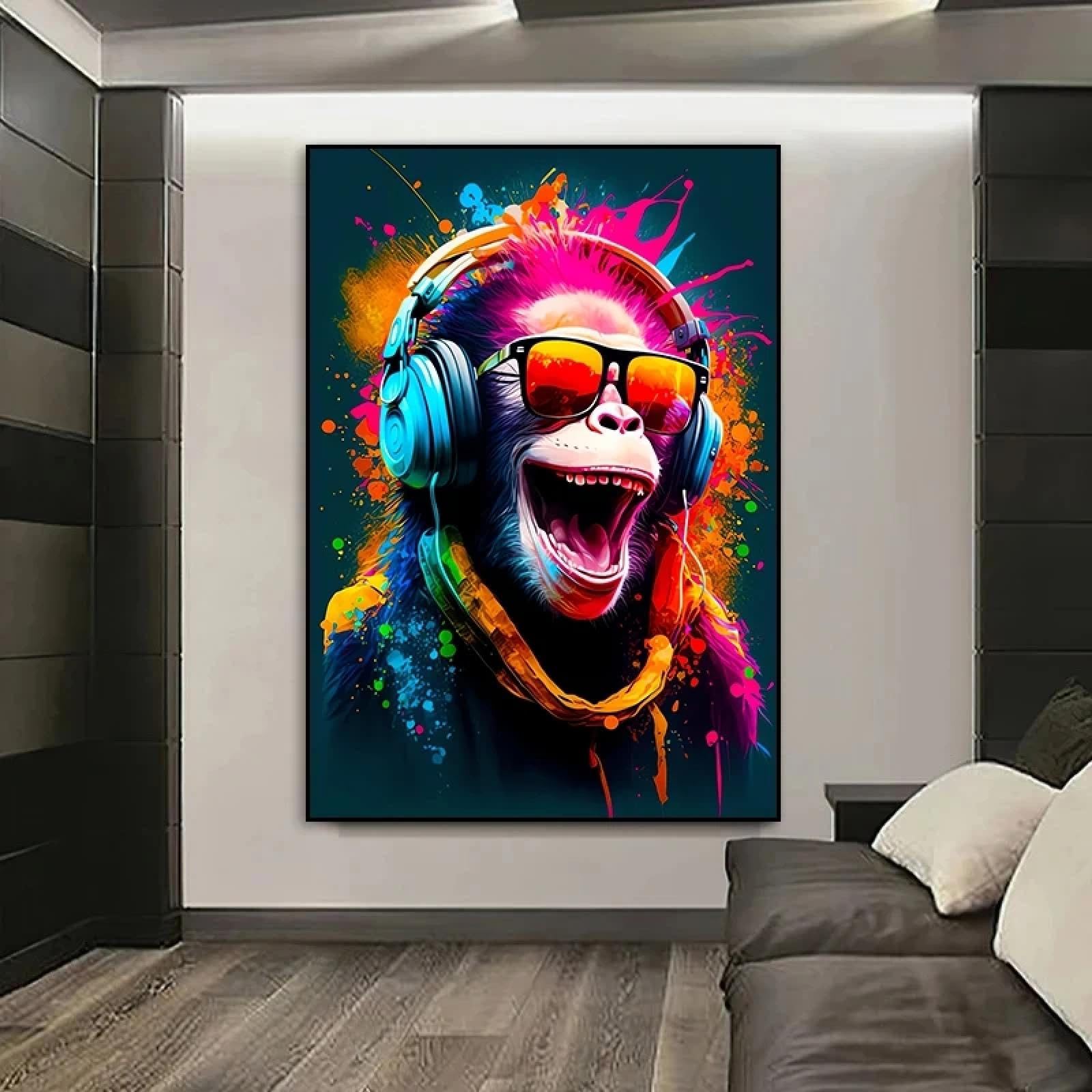 Peinture sur toile murale singe amusant XINBAO impression jet d'encre