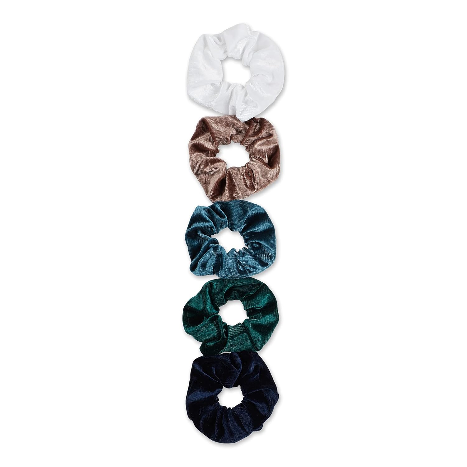 Hadley Wren Women's Scrunchie Collection, 5 Piece Set, Velvet Society, One Size