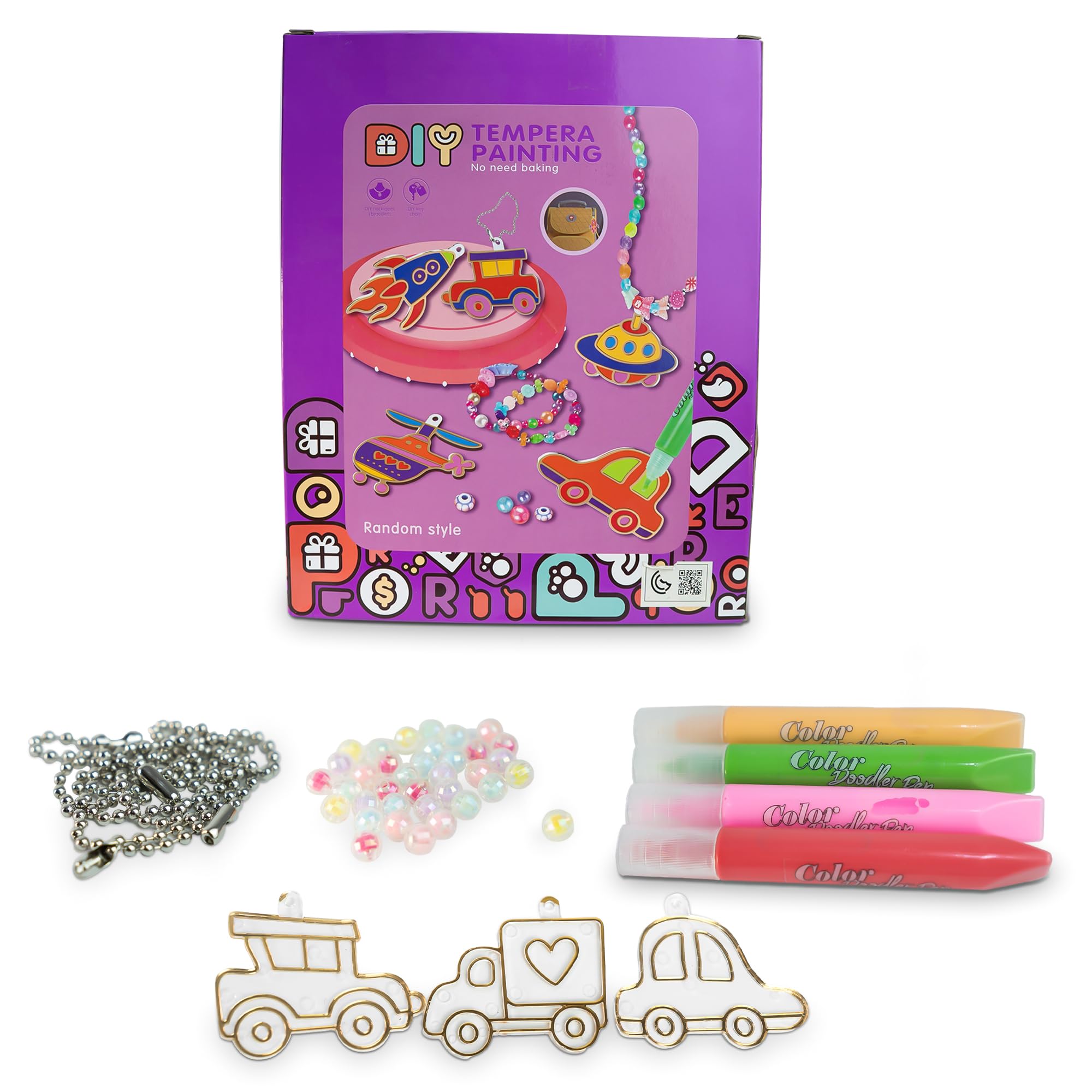 BAYBEEVehicle Snap Pop Beads set for Kids Girls, DIY Jewelry Marking Kit for Girls Fashion Fun for Necklace, Fun Shapes & Bracelet, Art Kids Crafts Birthday Gifts Toys for 3+ Years Girls