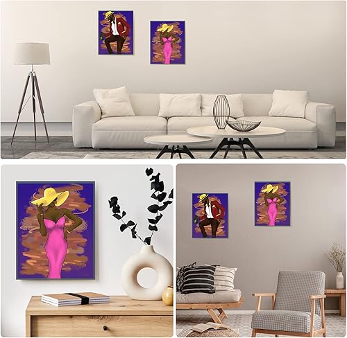 Miniatura 5 de MZJZBN Kit de 2 sorbos y pintura para citas nocturnas de adultos, lienzo predibujado para pintar para adultos 8 x 10 pulgadas, kit de pintura de