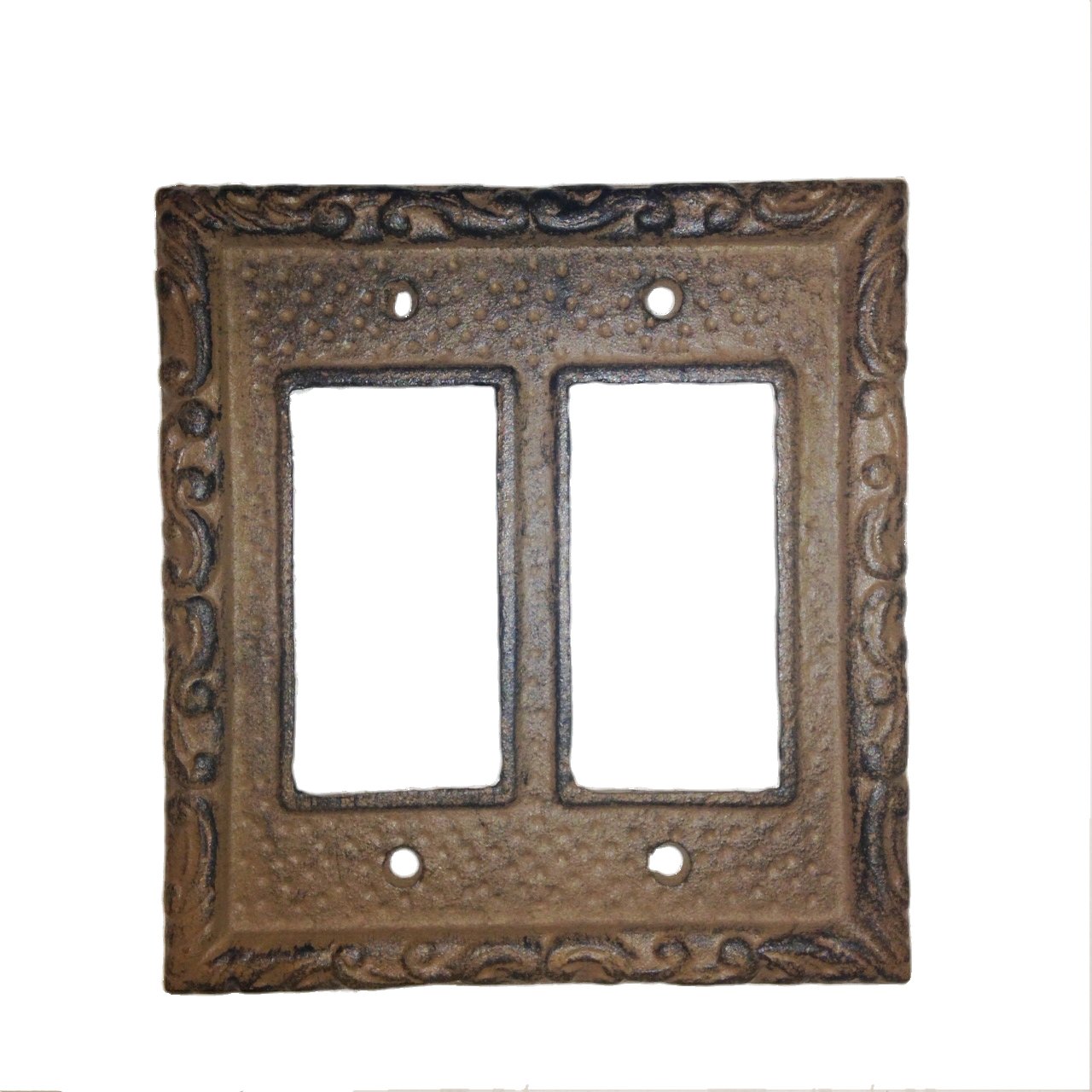 Cast Iron Double Rocker Brown Switch Plate Cover