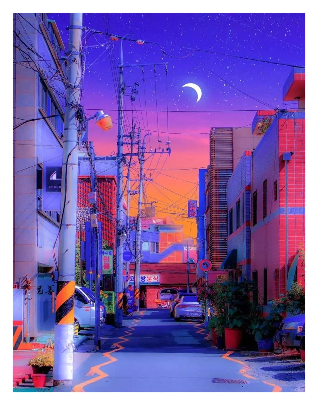 Toile minimaliste de paysage japonais pour créer un salon zen et moderne