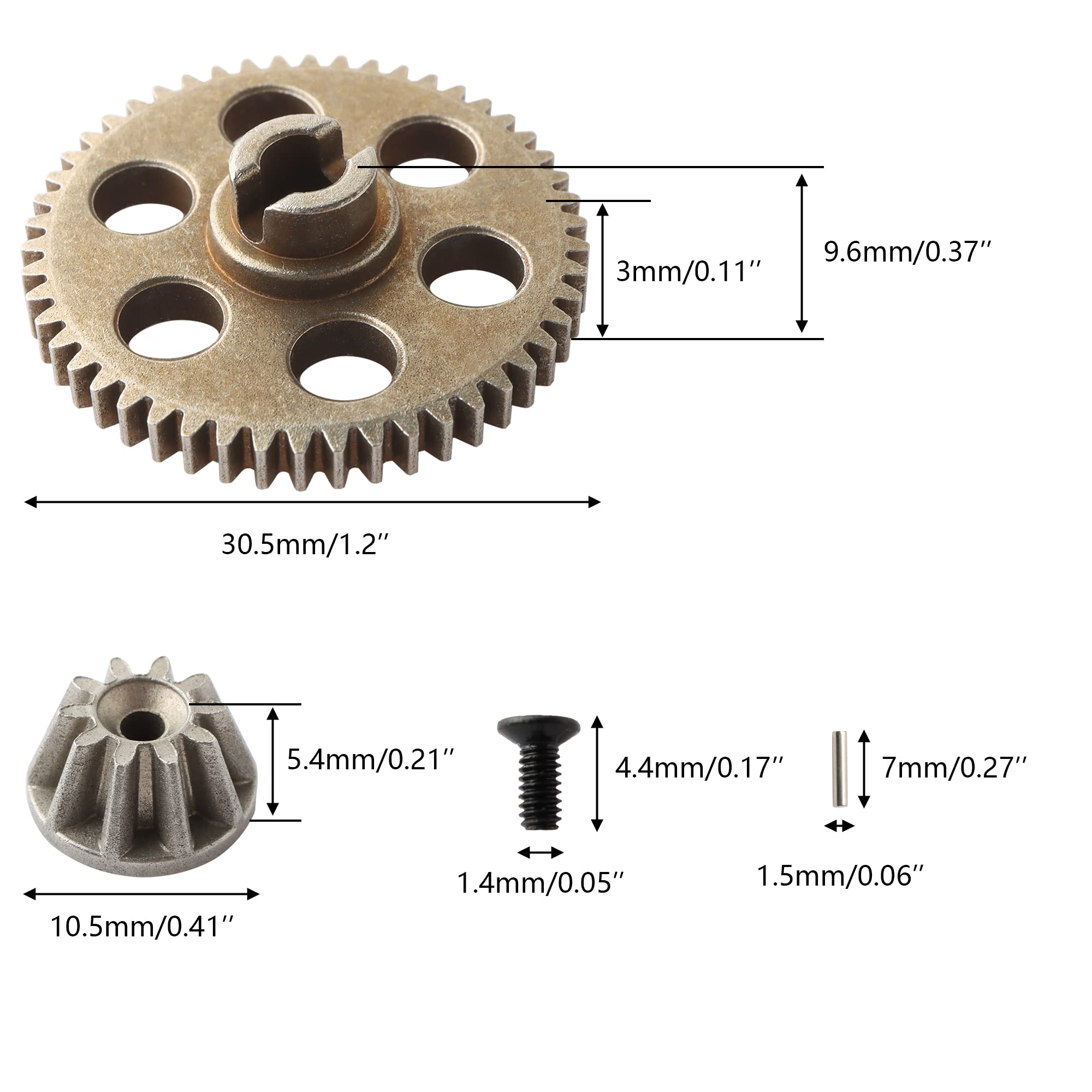 GDOOL 90203 Steel Machine Spur Gear & Drive Pinions Spare Parts for 1:12 Bruhless Brushed 901A 903A 905A HM124 RC Car Trucks