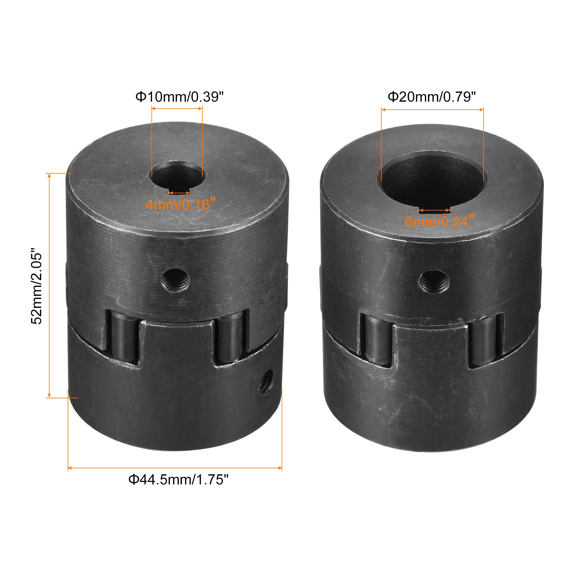 sourcing map Flexibel Kupplung Welle 10mm bis 20mm Flexible Kupplung 53mm L x 44.5mm OD Motor Kupplung Gelenk