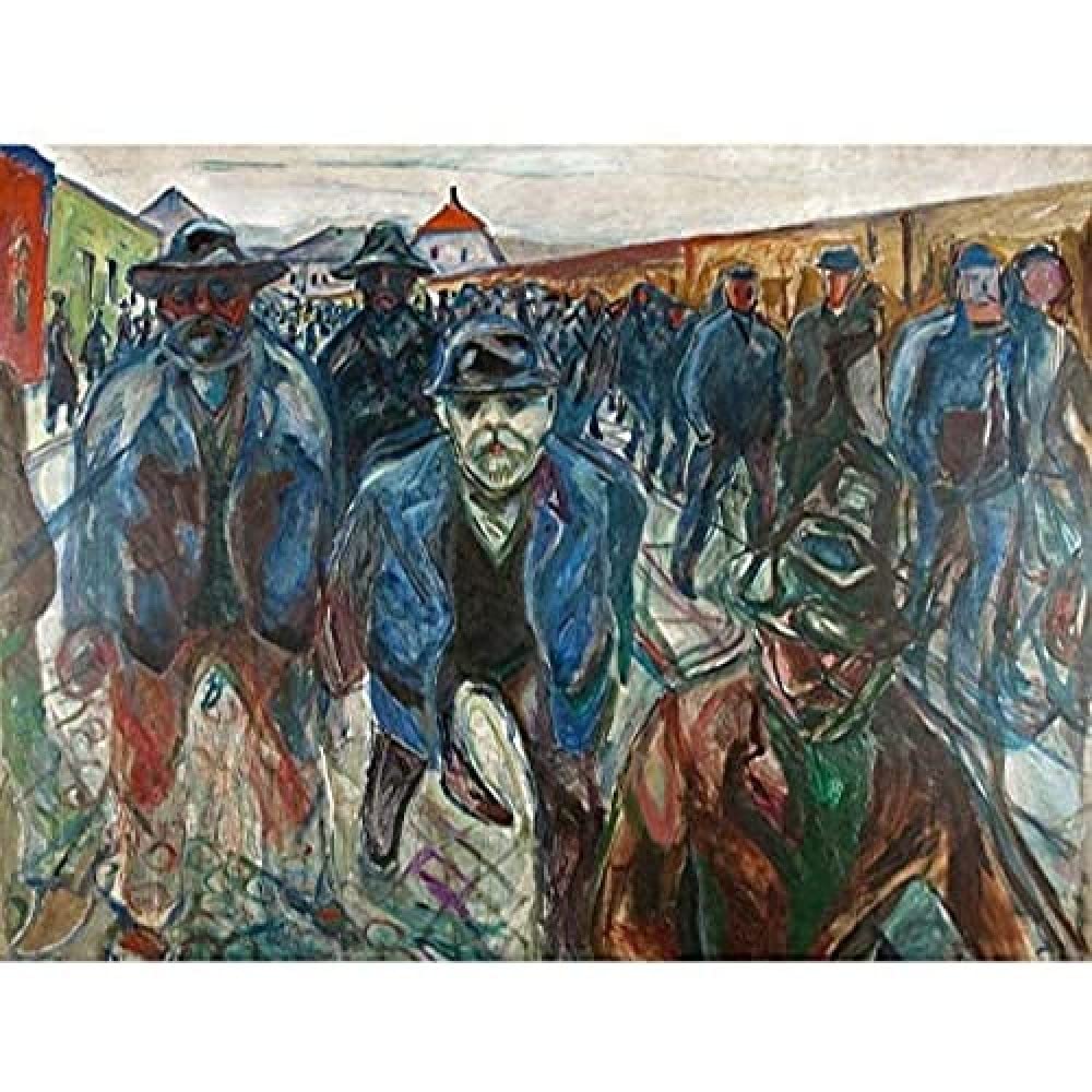 Edvard Munch Workers On Their Way Home Unframed Wall Art Print Poster Home Decor Premium