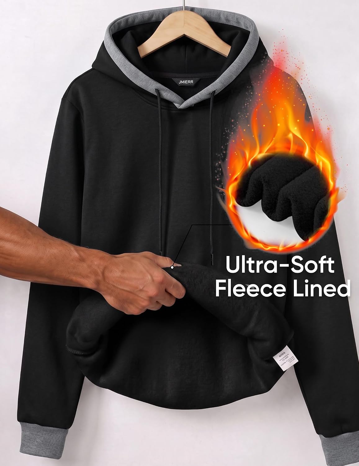 JMIERR Men's Hoodies Sweatshirts Casual Fleece Pullover Hoodie Pocket