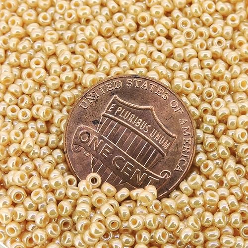 Miniatura 3 de Miyuki Cuentas redondas de semillas de Rocaille Tamaño 11/0 0.85 oz 5 pulgadas Tubo Luster Crystal Ivory Gold 11-442