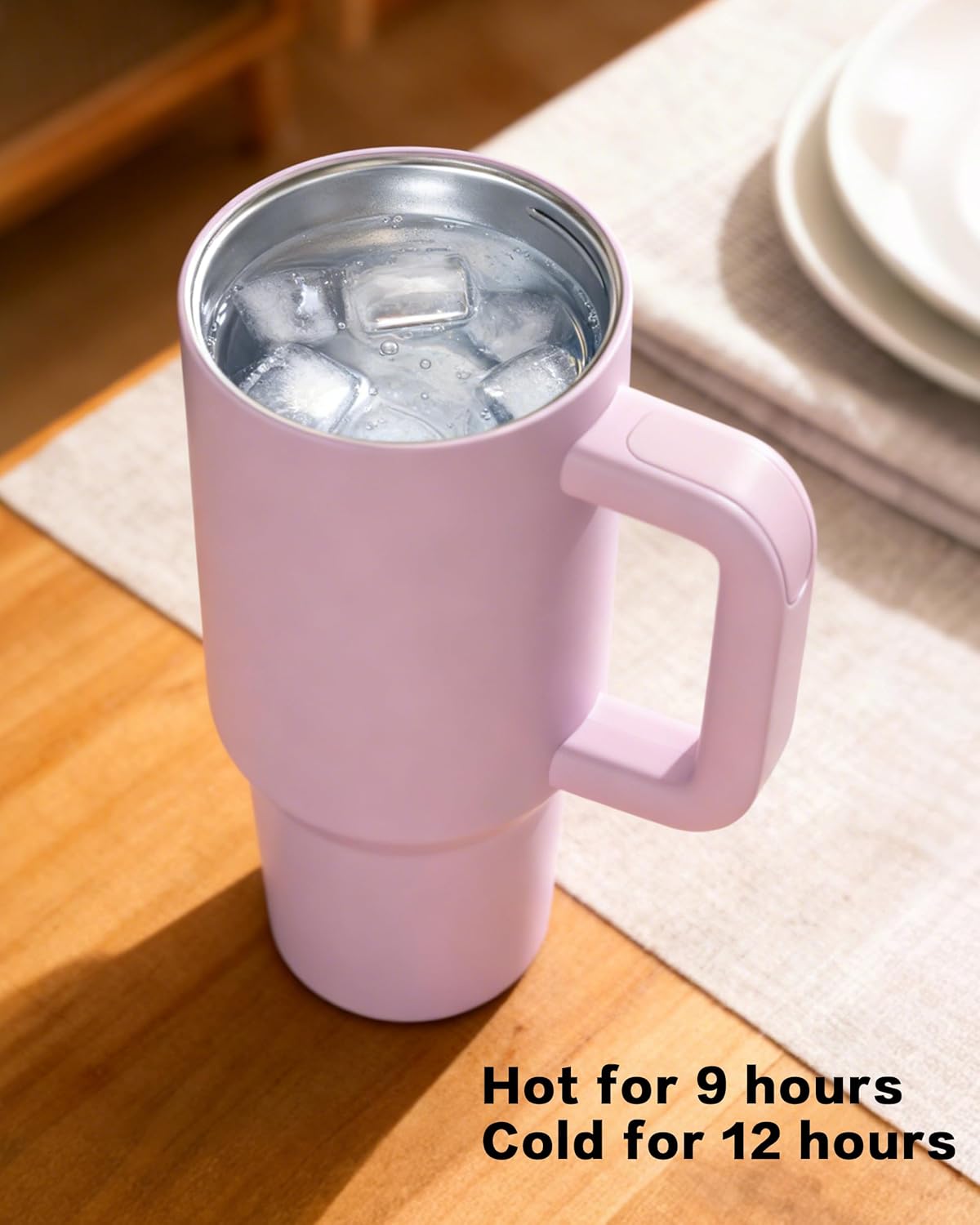 Traveler 40 oz Insulated Water Bottle with Handle & Flip Straw,Fits in Cup Holder,Leak Resistant Tumbler,Stainless Steel Base,Reusable Gifts for Women & Men - Image 3