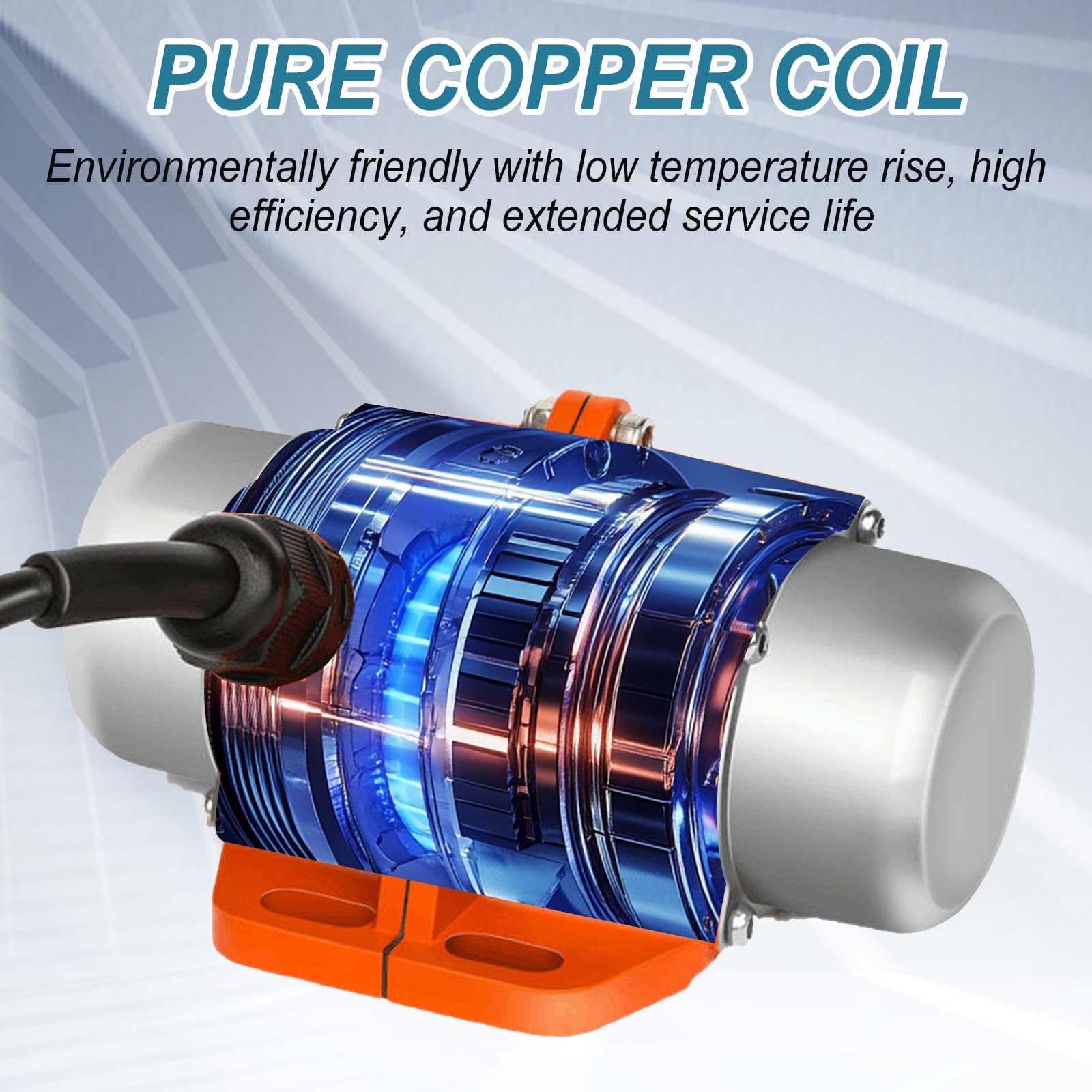 100W Elektrischer Vibrationsmotor, 220V Rüttelmotor aus Aluminiumlegierung mit 0-3000RPM Stufenloser Geschwindigkeitsregler für Bergbau Metallurgie Kohle Elektrizität Bauwesen