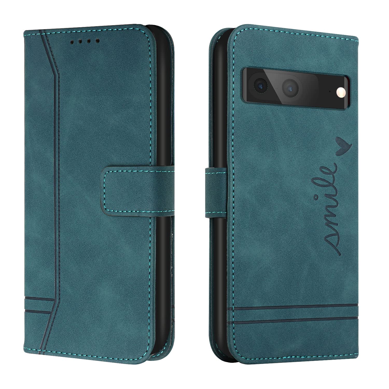 HAOYE Cover Portafoglio Per Google Pixel 7 Pro Con Pelle Goffrata E Chiusura Magnetica (Verde) - 2