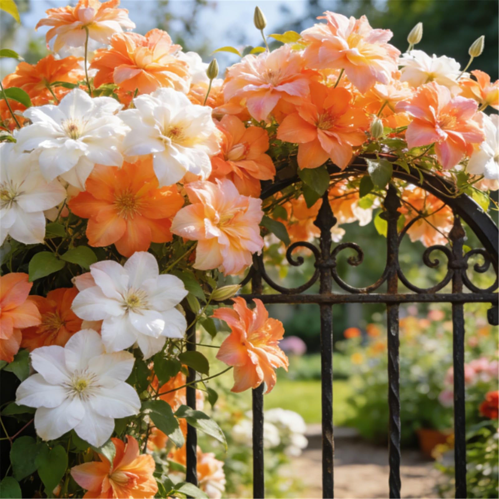 Rare Climbing Clematis/Rhizome/Garden Fences/Climbing Plant for Decoration/Bare Roots Hardy, Professional for Beautiful Indoor/Outdoor Displays-8 Roots-I