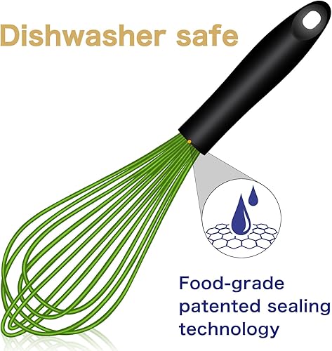 Miniatura 56 de Batidor de silicona morado apto para lavavajillas, diseño sellado impermeable, juego de 3, batidores de cocina profesionales para cocinar Premium