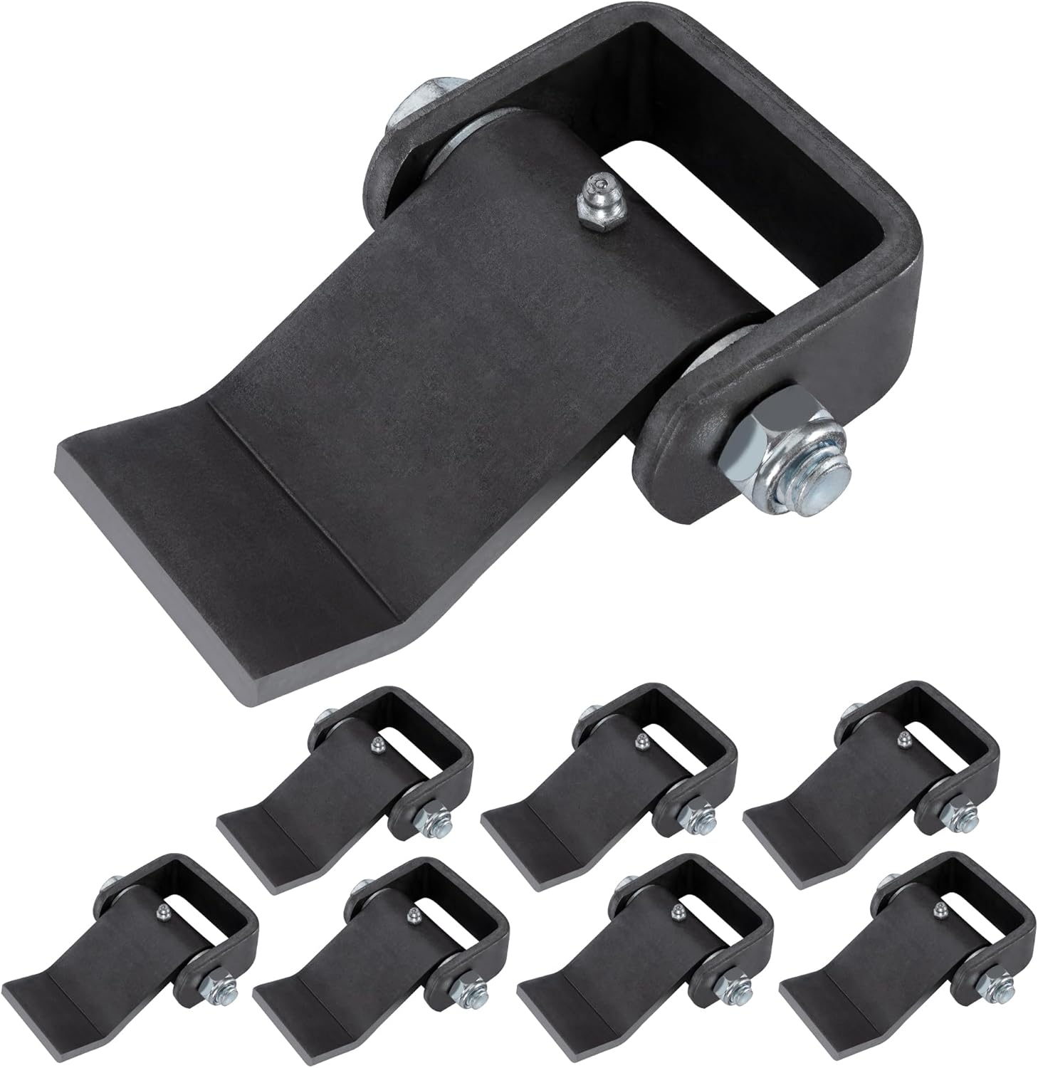 Lonffery Steel Dump Trailer Hinge, Weld on Heavy Duty Trailer Door Hinge, Strap Style Short Leaf (8 Packs)