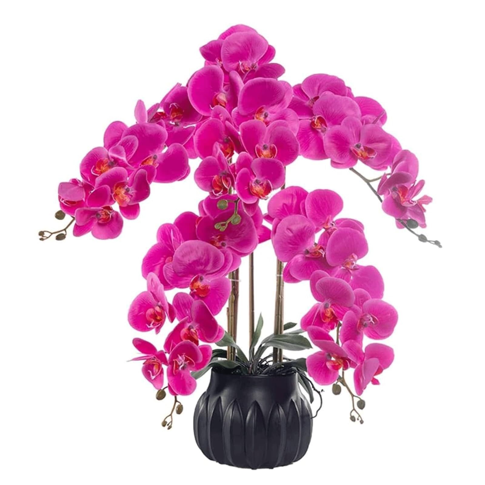 MYUYEE Fake Floral 68Cm Artificial Orchid With Ceramic Vase Artificial Phalaenopsis Flowers Potted Faux Modern Artificial Flower