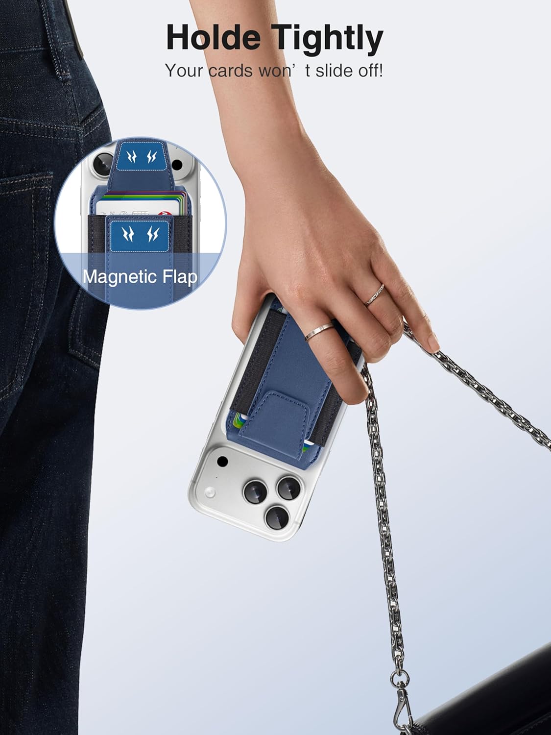 TopMade for MagSafe Wallet with Stand, Strongest Magnetic Wallet for iPhone 17/16/15/14/13/12 Series, Leather Magnetic card holder with Adjustable Stand, 9 Cards Holder, RFID Blocking, Dark Blue - Image 6