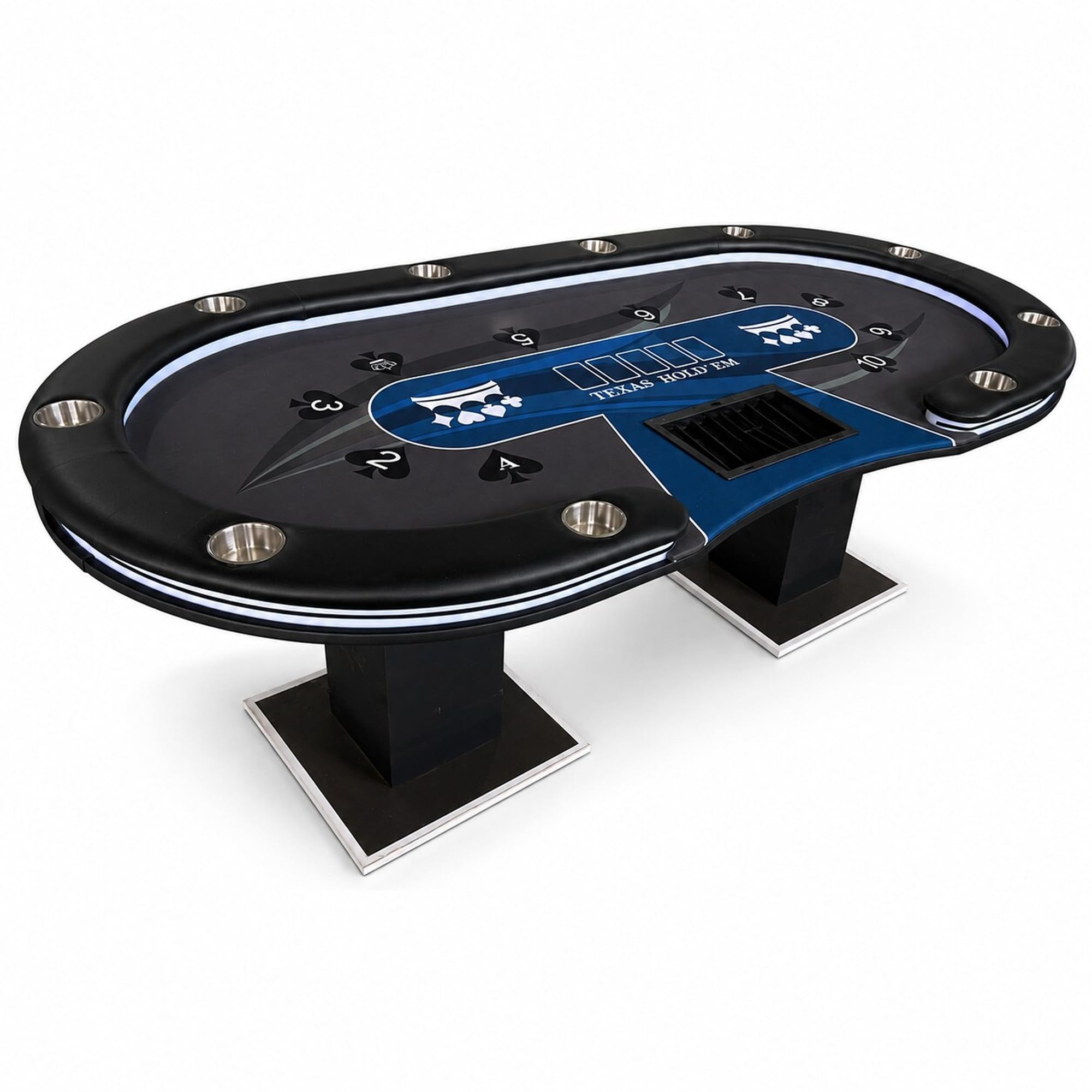 Amazon | TiltPlay ポーカーテーブル 高級 10人対応 240×120×80cm LED