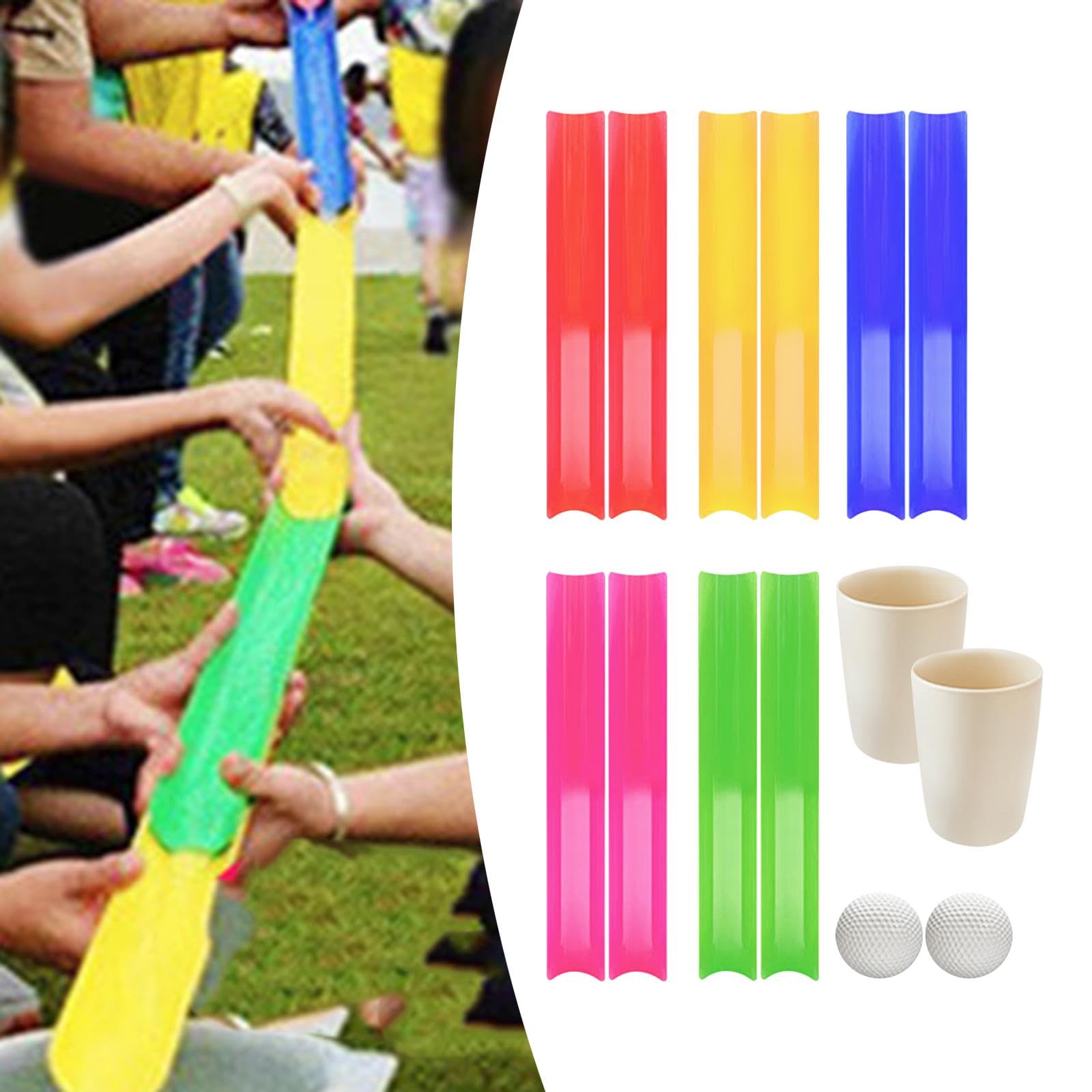 10 Piezas Juegos de Tubería Juegos Grupales Juego Deportivos Bolsa Organizadora Material Ligero Adecuado para Formación de Equipos Deportes en Campo I, Largo 5.5 cm de Ancho