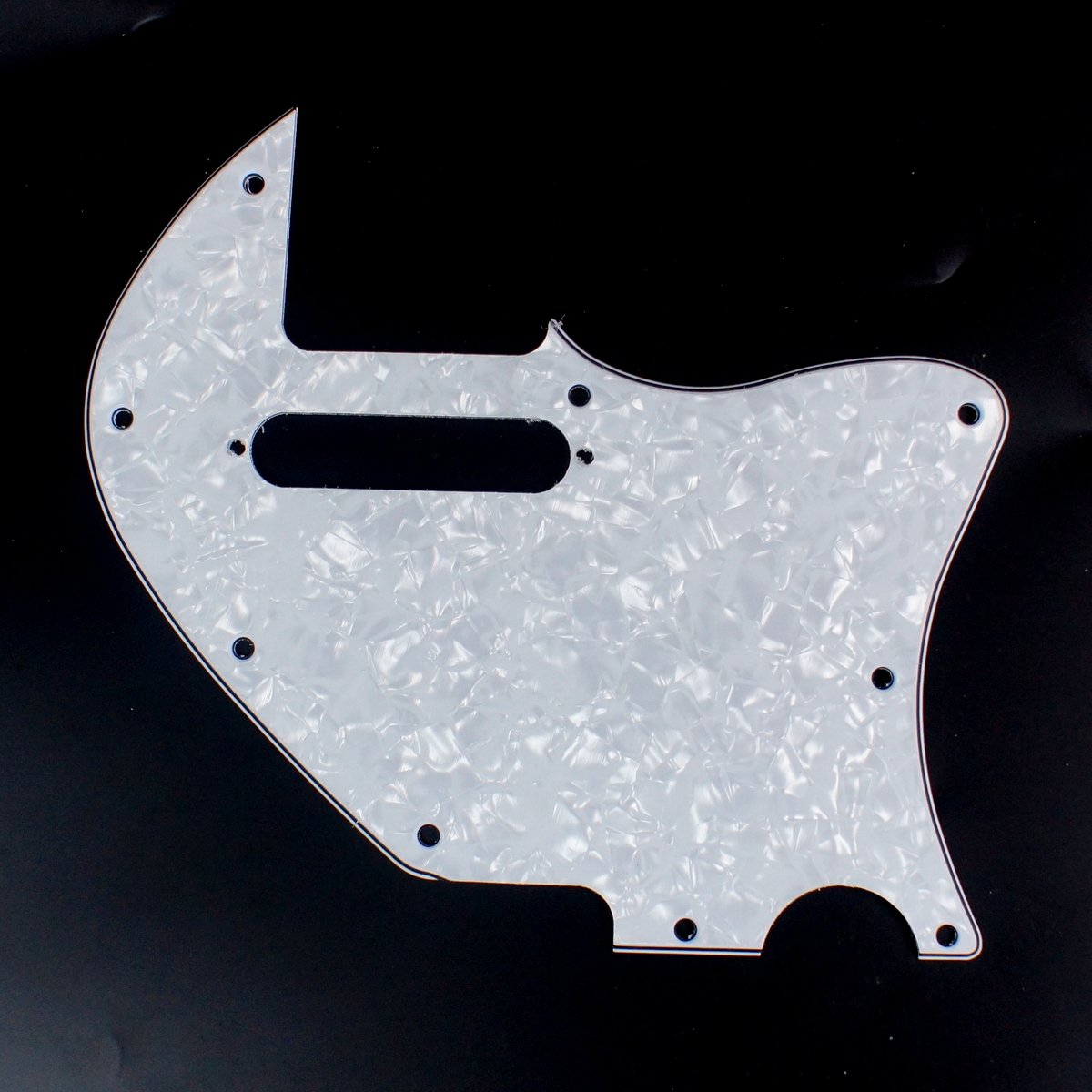 ACOUSTASONIC TELE Hybrid Style Guitar Pickguard, 4Ply white Pearloid