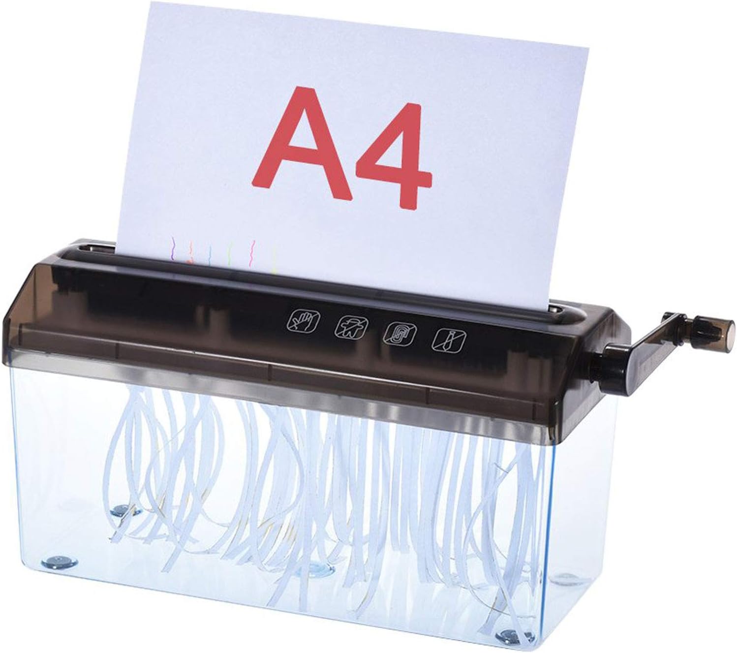 Malayas A4 9" Paper Shredder Shredded Paper Manual Hand Paper Shredder Document File Handmade Straight Cutting Machine for School Office