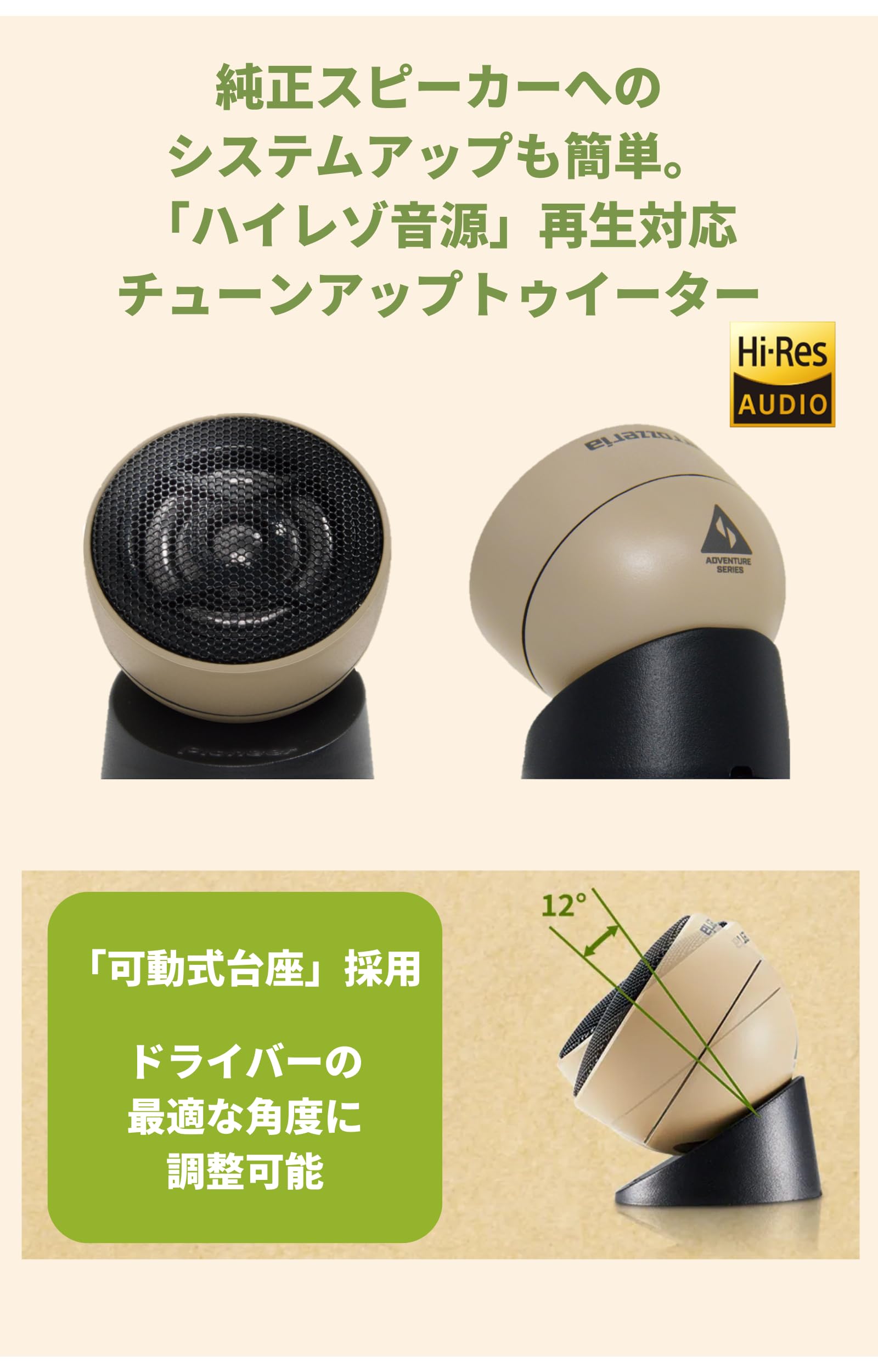 Pioneer TS-T940 サーフェスモントカー スピーカー TS-T940 | チューンアップトゥイーター | スピーカー | カーナビ
