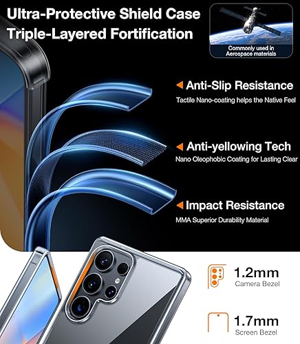 Miniatura 50 de TORRAS Funda a prueba de golpes para Samsung Galaxy S23, [probada contra caídas de grado militar] translúcida mate parte trasera dura y borde suave