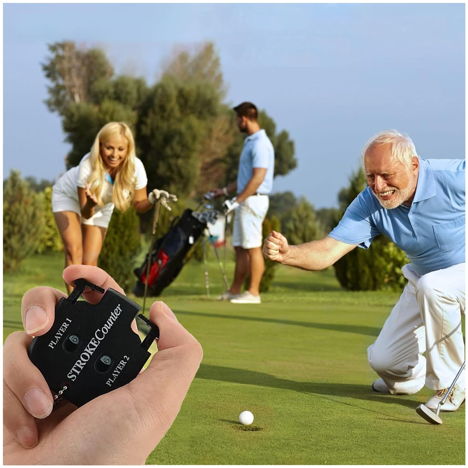 Contador De Puntaje De Golf 4 Piezas con Llavero para Golf