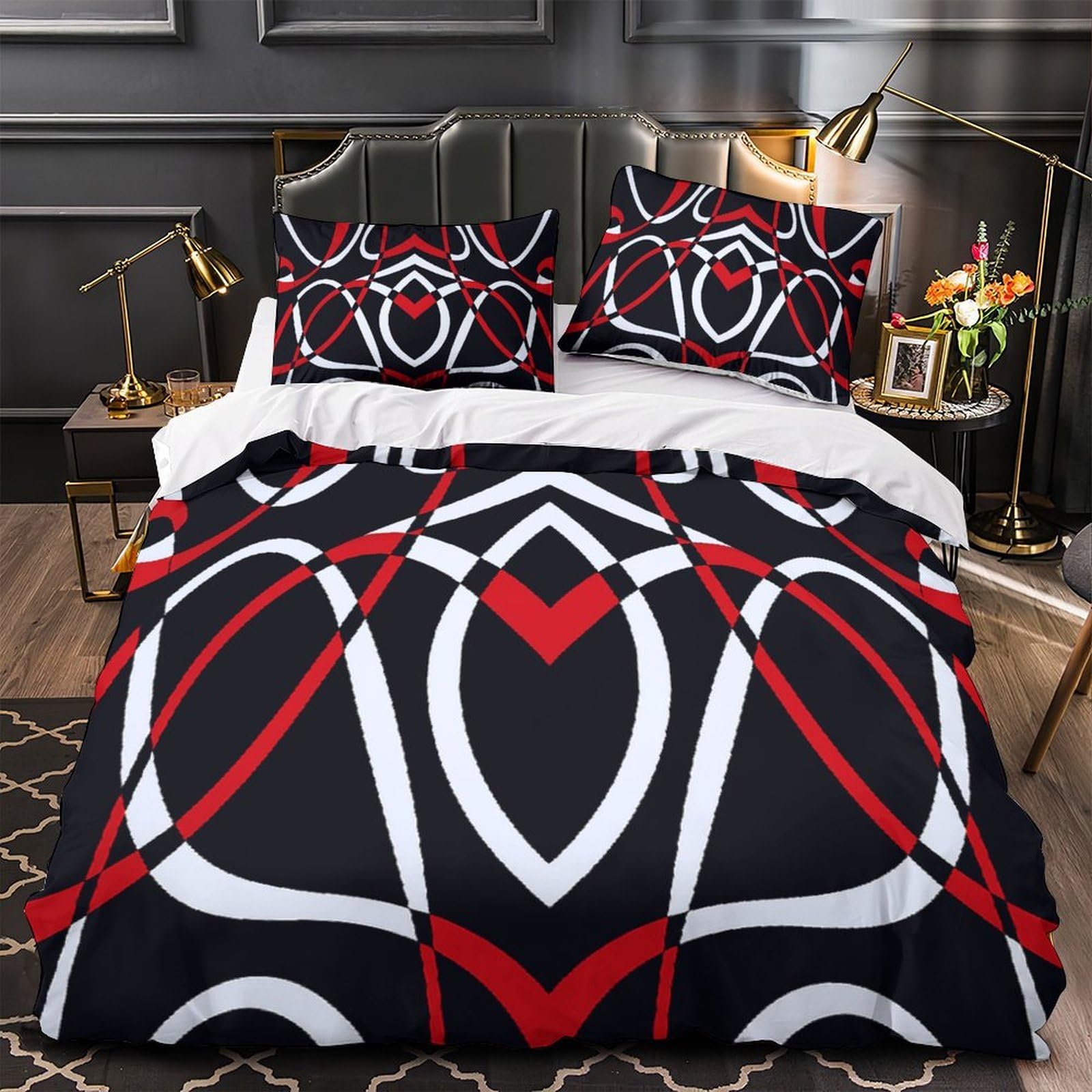 Housse de couette hypoallergénique microfibre douce parure lit respirante anti-acariens zippée