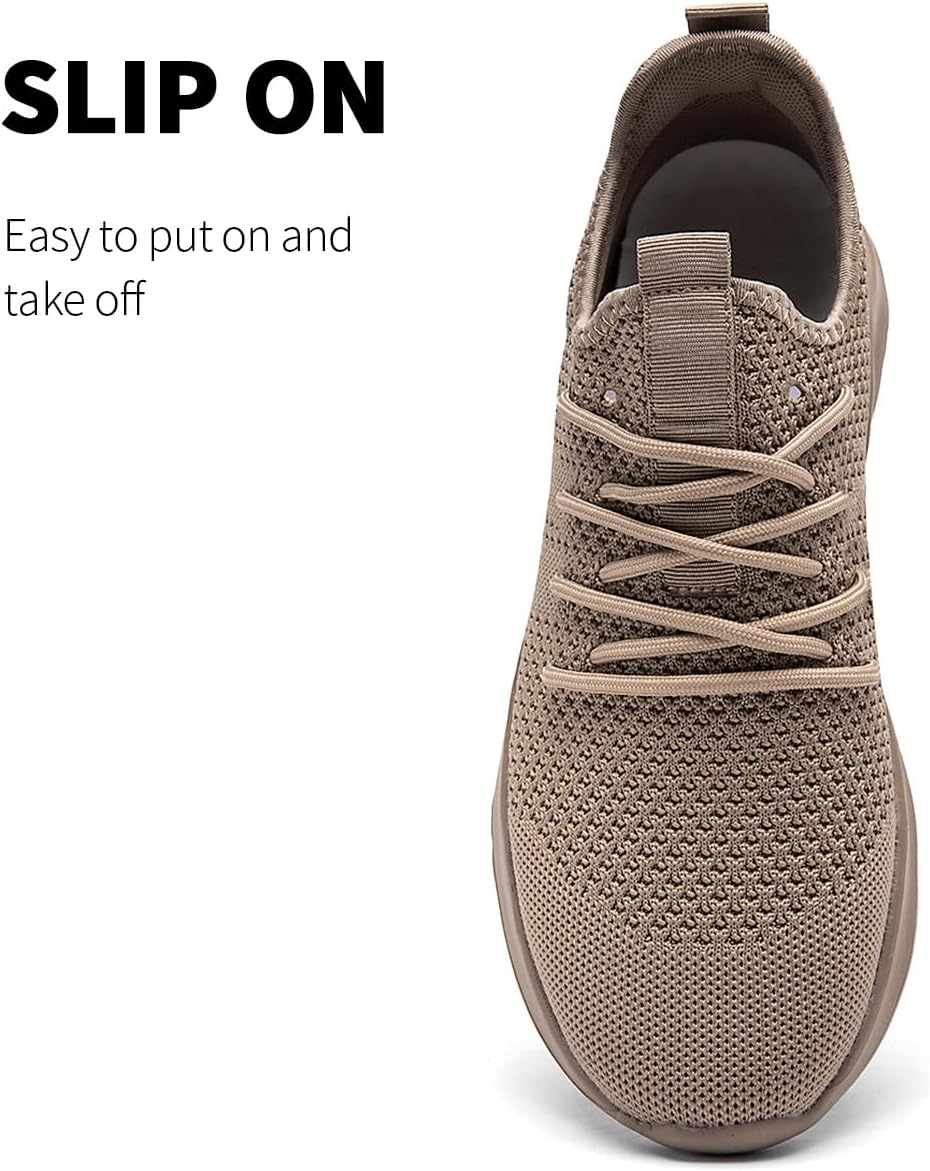 Mens Slip On Sport Running Walking Non Slip Lightweight Sneakers Breathable mesh Shoes Knitted Outdoor Working Casual for Men