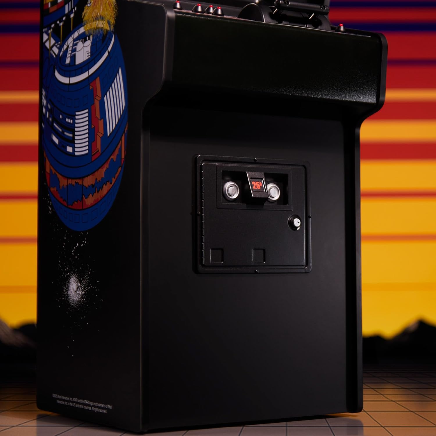 Quarter Arcades Lunar Lander Mini 1/4 Scale Atari Replica Cabinet with Original ROM – Retro Arcade Machine with Thrust Lever, CRT Lens, Rechargeable Battery – Mini Game for Home [Video Game]