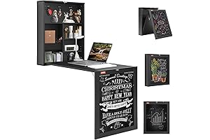 VEVOR Wall Mount Desk Folding, Space-Saving Computer Desk