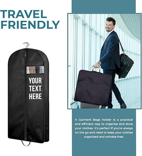 Miniatura 5 de Personalized Passion - Bolsas de ropa personalizadas para hombres y mujeres  Funda de traje de tamaño perfecto de 60 pulgadas para viajes y