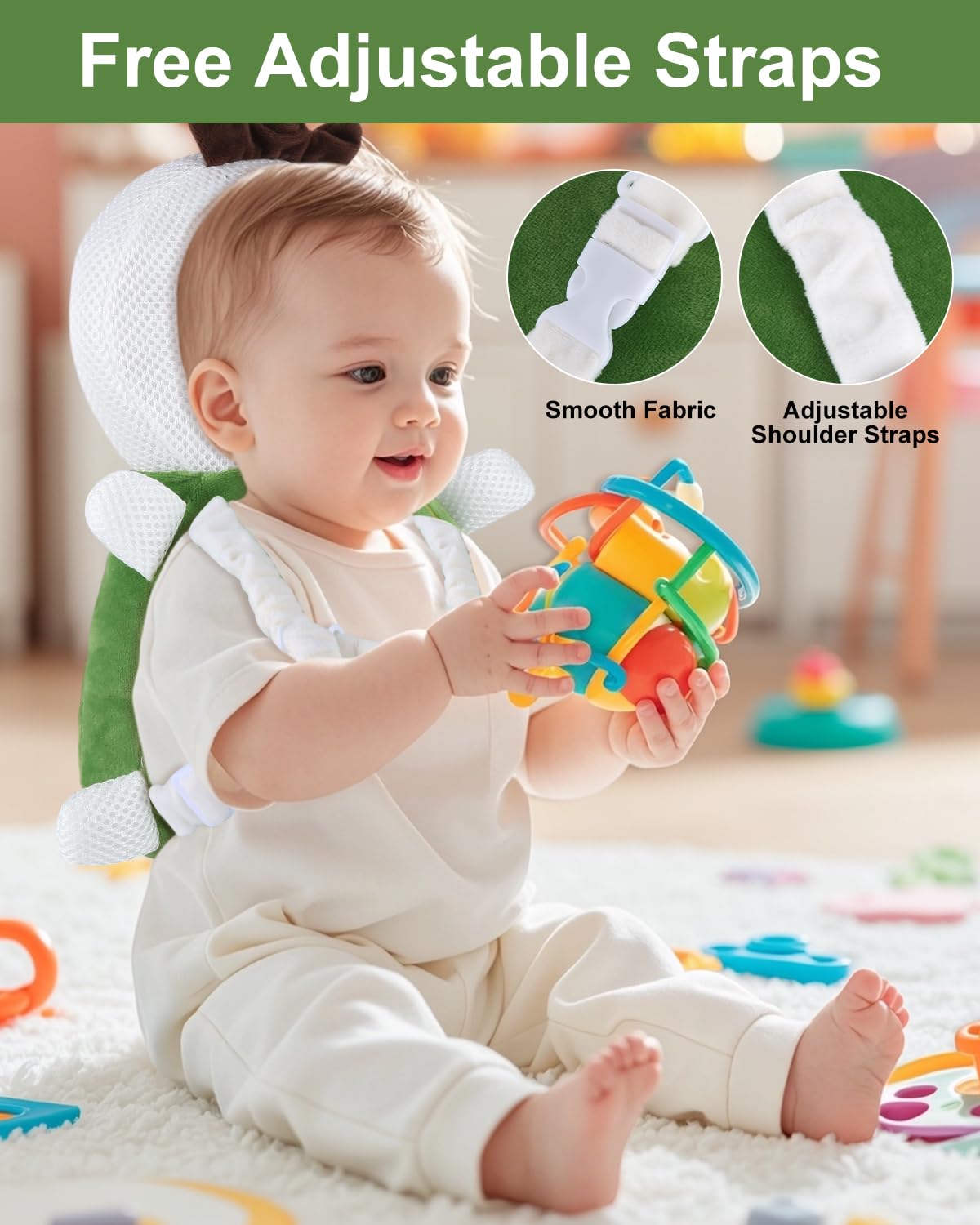 Cuscino Anticaduta Bambino Protezione Testa Neonato 4-24 Mesi Regolabile