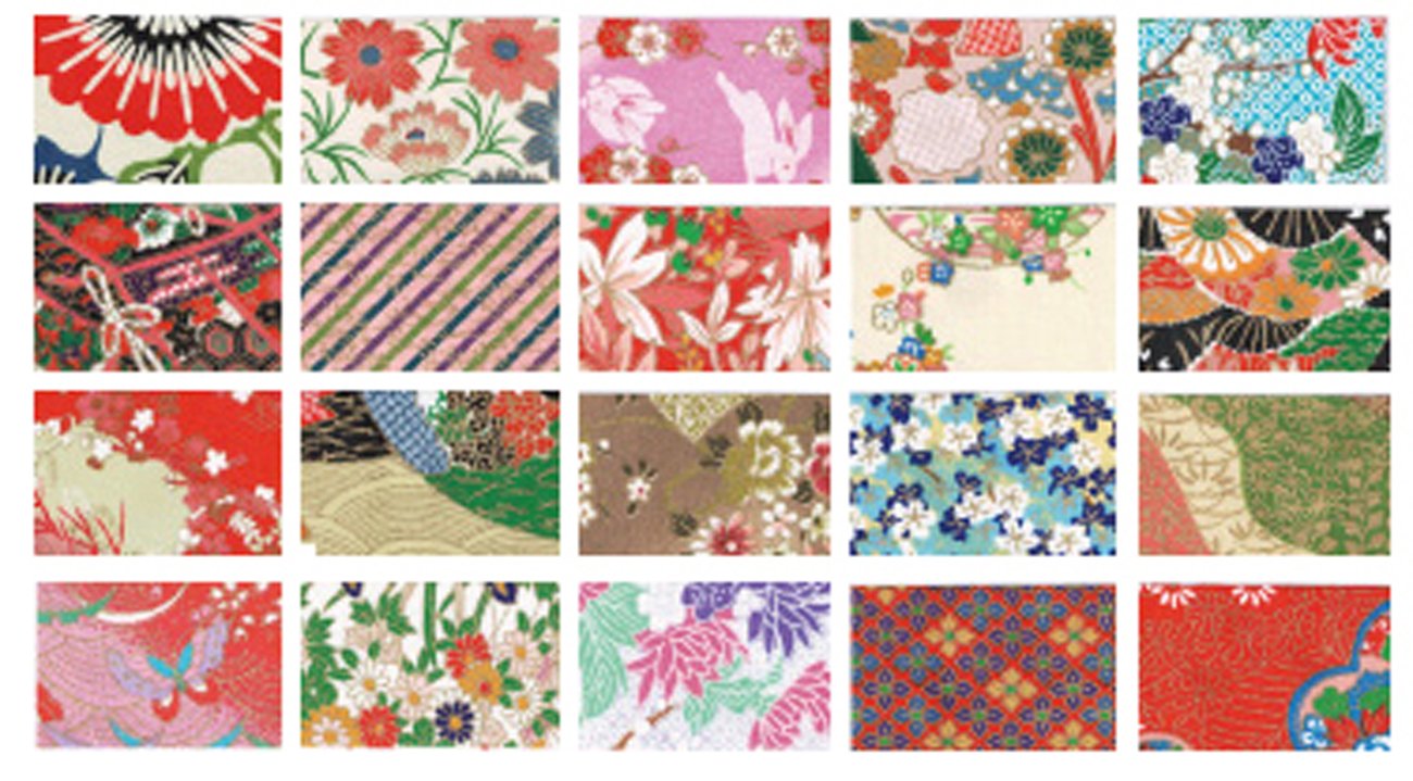 Chiyogami Yuzen Washi B4 Size, Approx. 10.1 x 14.4 inches (25.7 x 36.4 cm) (20 Sheets B Type)